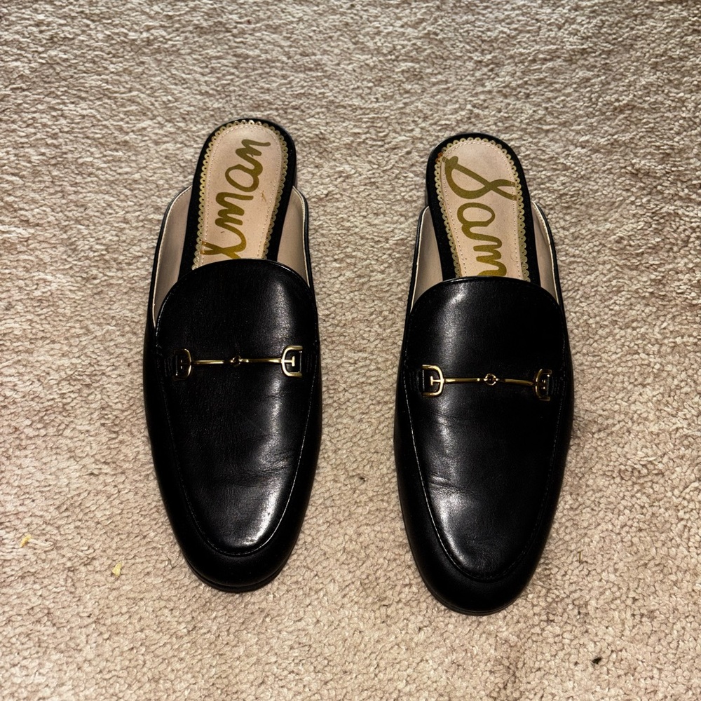 Same Edelman Black Leather Loafers 7.5